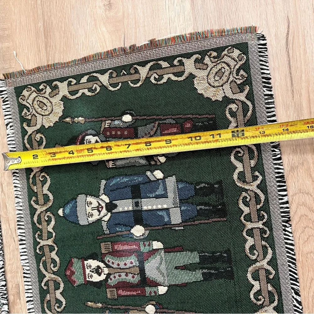 Set Of 2 Vintage Tapestry Christmas Nutcrackers Holiday Placemats 19”X‎ 13.5”